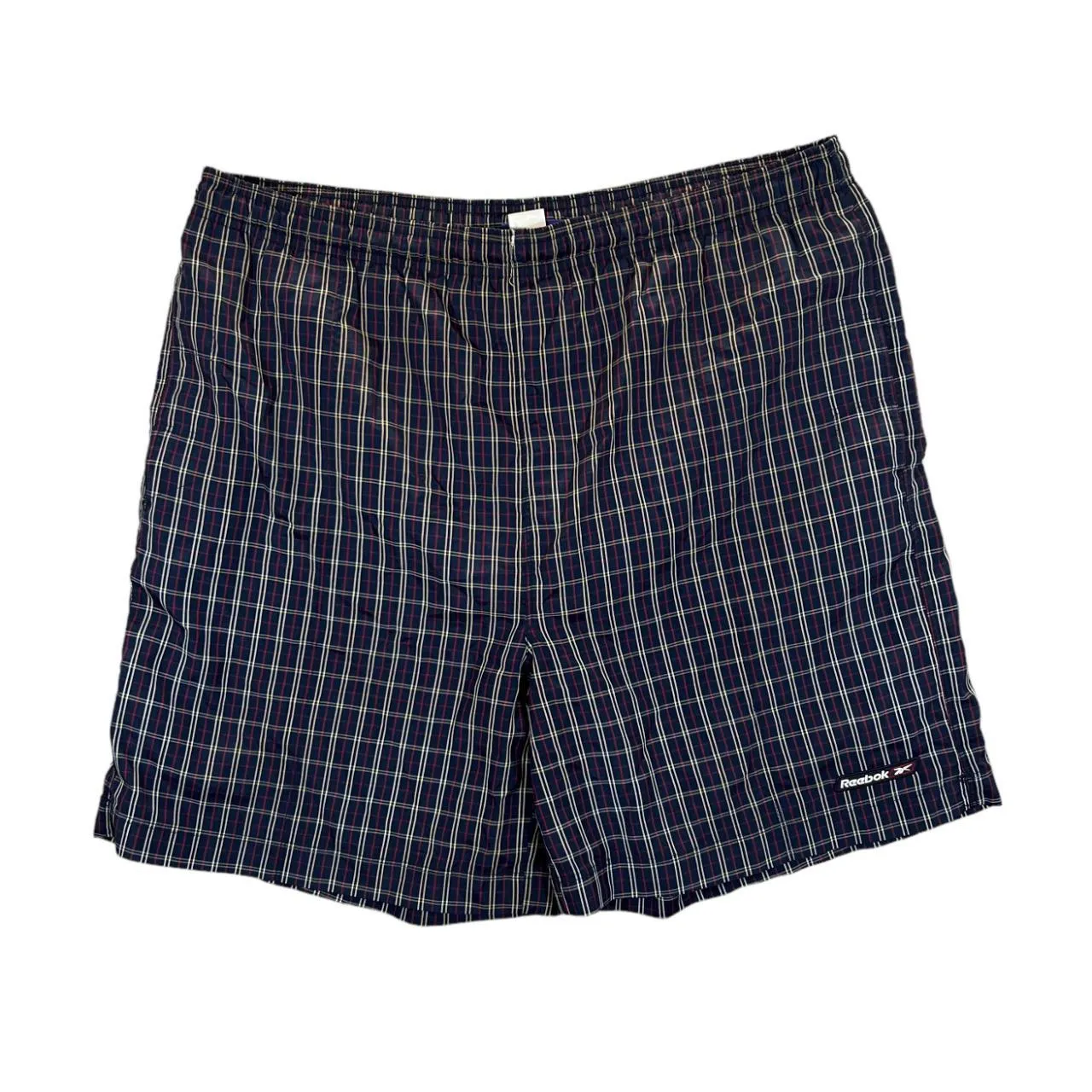 Early 00's REEBOK Classic Mini Logo Plaid Check Board Shorts