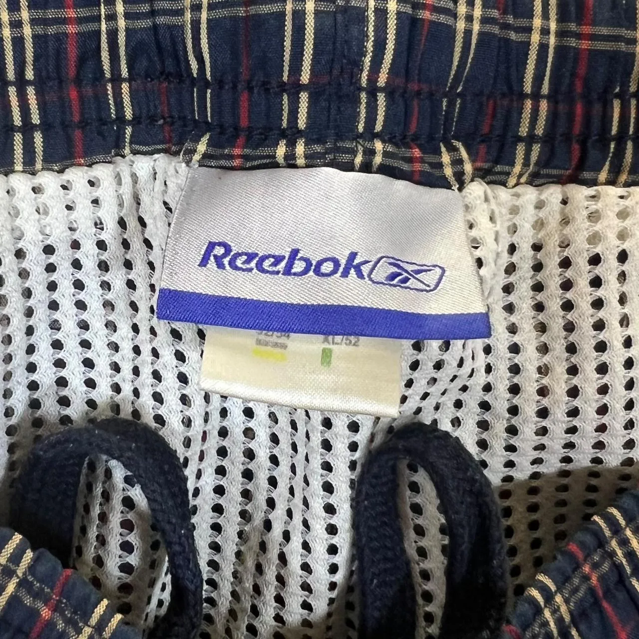 Early 00's REEBOK Classic Mini Logo Plaid Check Board Shorts