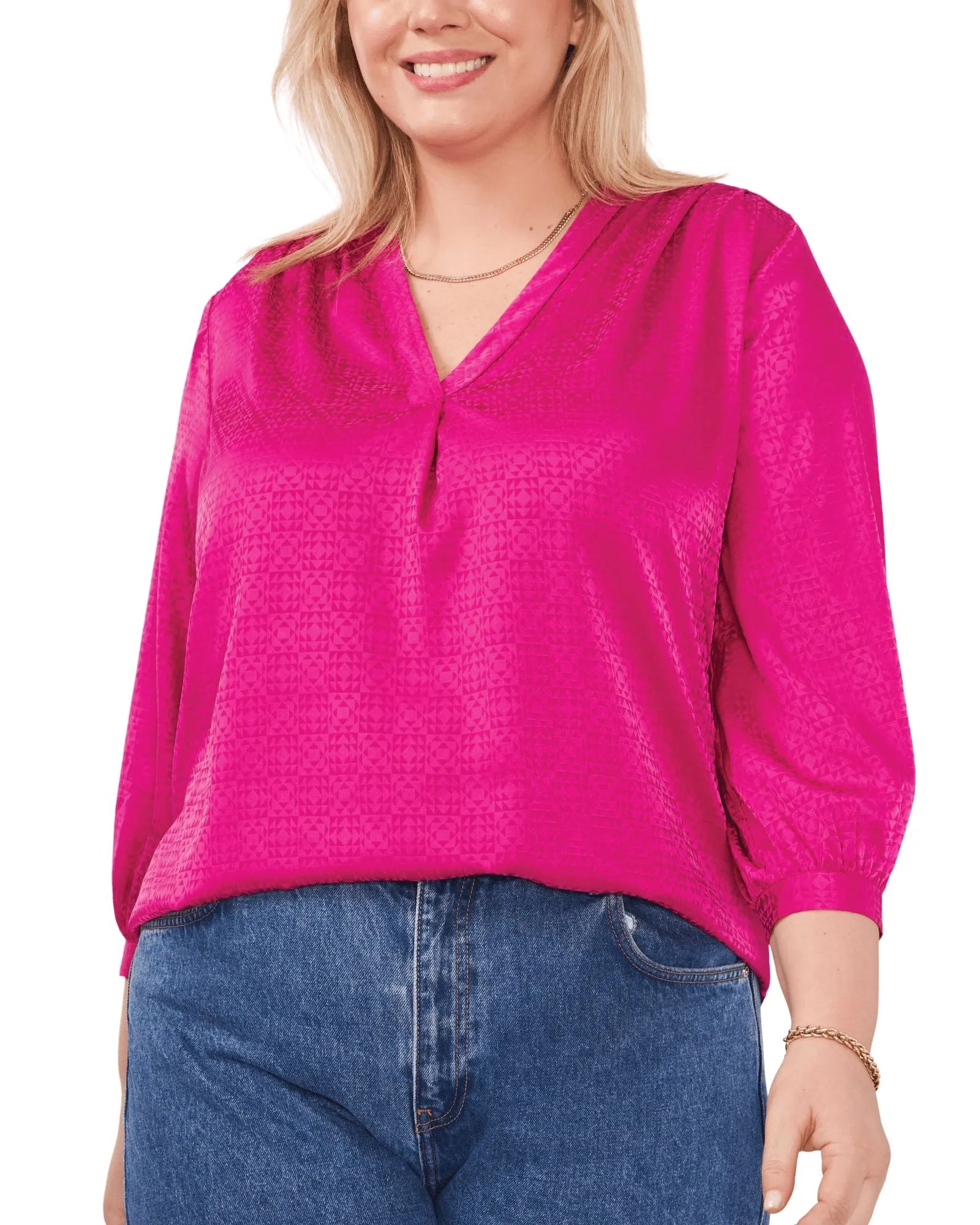 Eliana Jacquard Blouse | WILDPETUNI