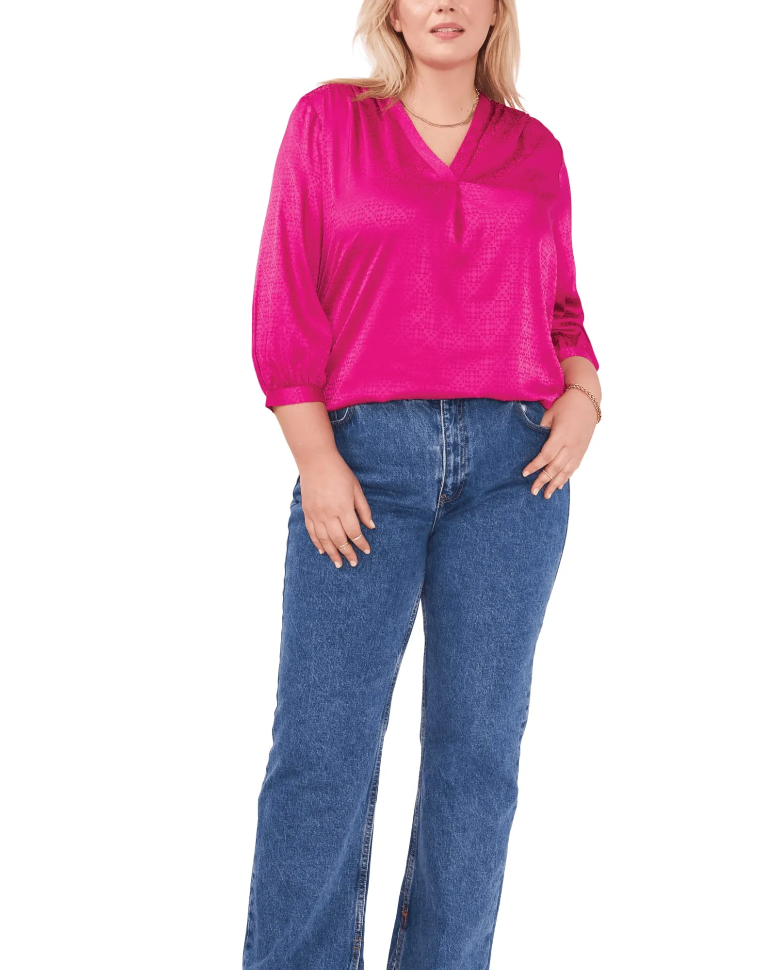 Eliana Jacquard Blouse | WILDPETUNI