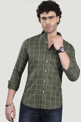 Elijah Green Cotton Check Shirt