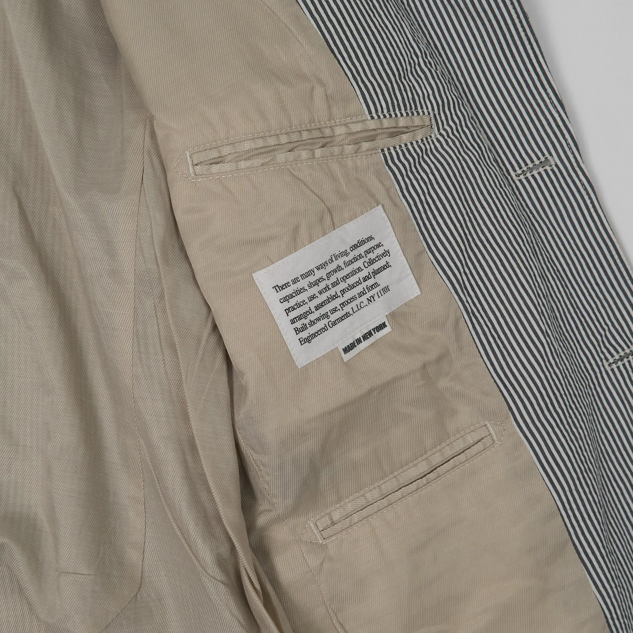 Engineered Garment Andover Seersucker Striped Blazer
