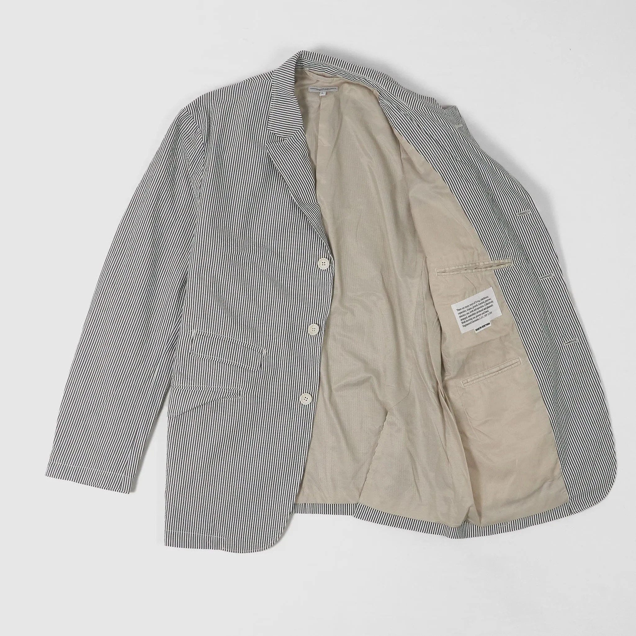 Engineered Garment Andover Seersucker Striped Blazer