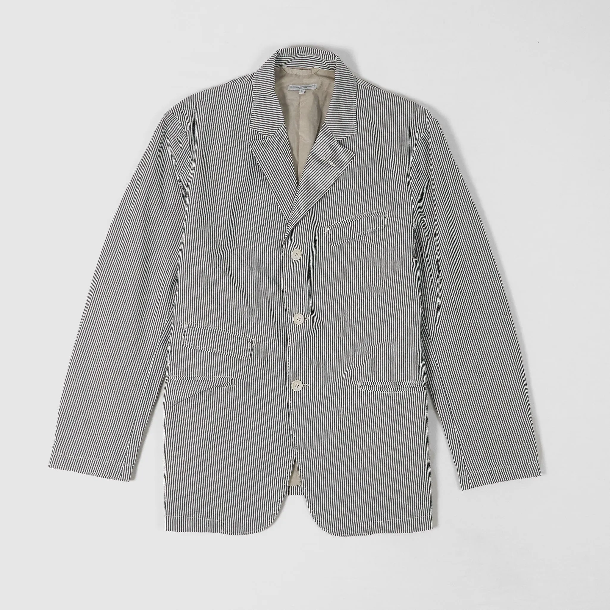 Engineered Garment Andover Seersucker Striped Blazer