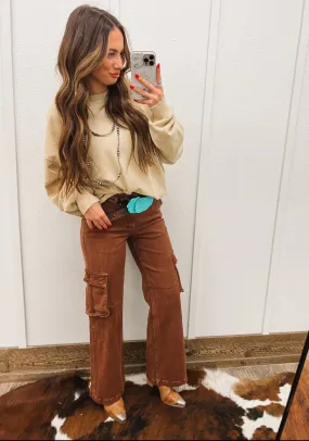 Expresso High Rise Wide Leg Cargo Pants