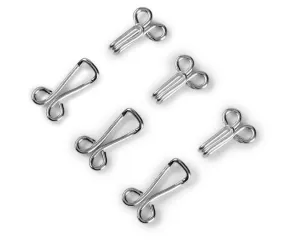Extra Large Hook and Eyes - Black, Silver (12 Sets)