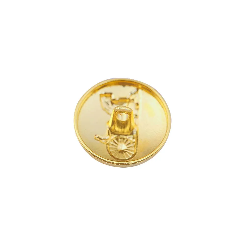 Eye Catching Shiny Bright Gold Chariot Design Metal Buttons