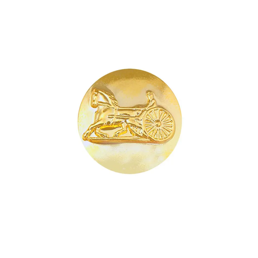 Eye Catching Shiny Bright Gold Chariot Design Metal Buttons