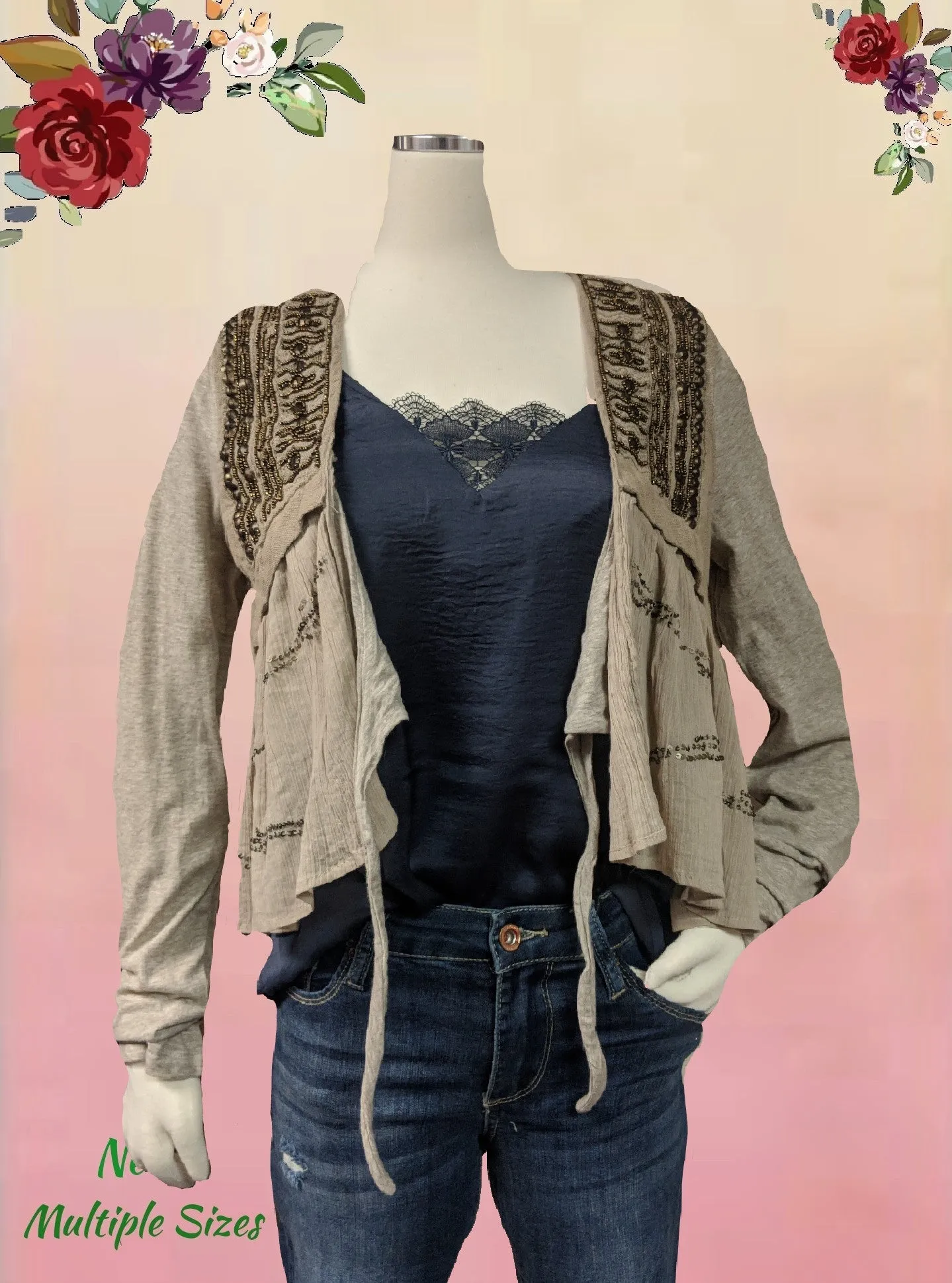 FRF Collection Zara - boho layering piece - size M .