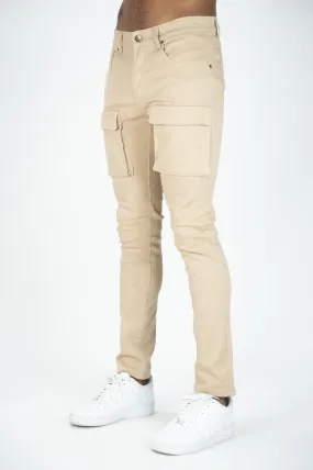 Front Cargo Twill Pants - Khaki
