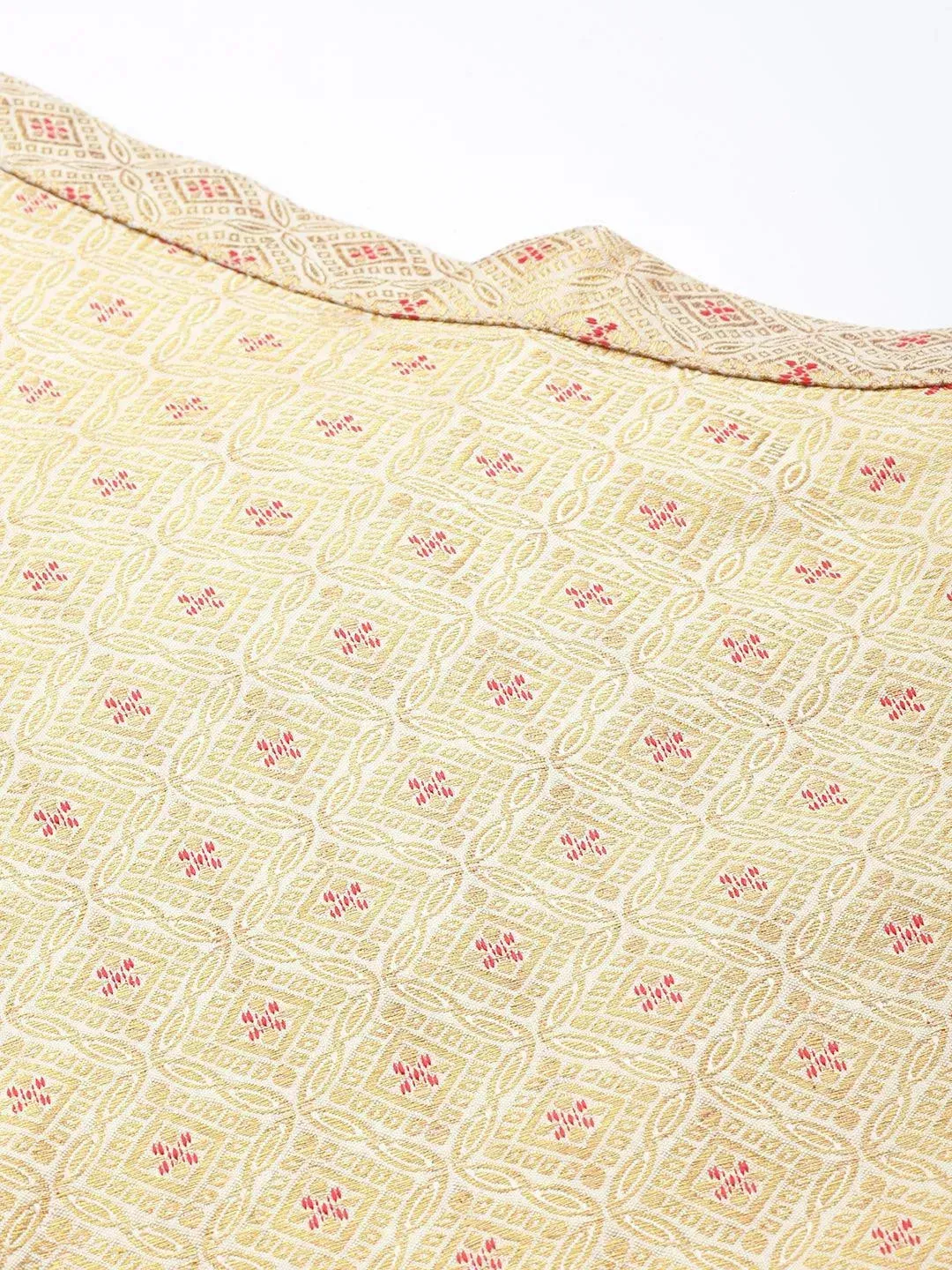 Gold Self Design Jacquard Skirt