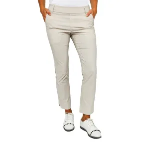 Golftini Women's Stretch Ankle Golf Pants - Khaki Houndstooth