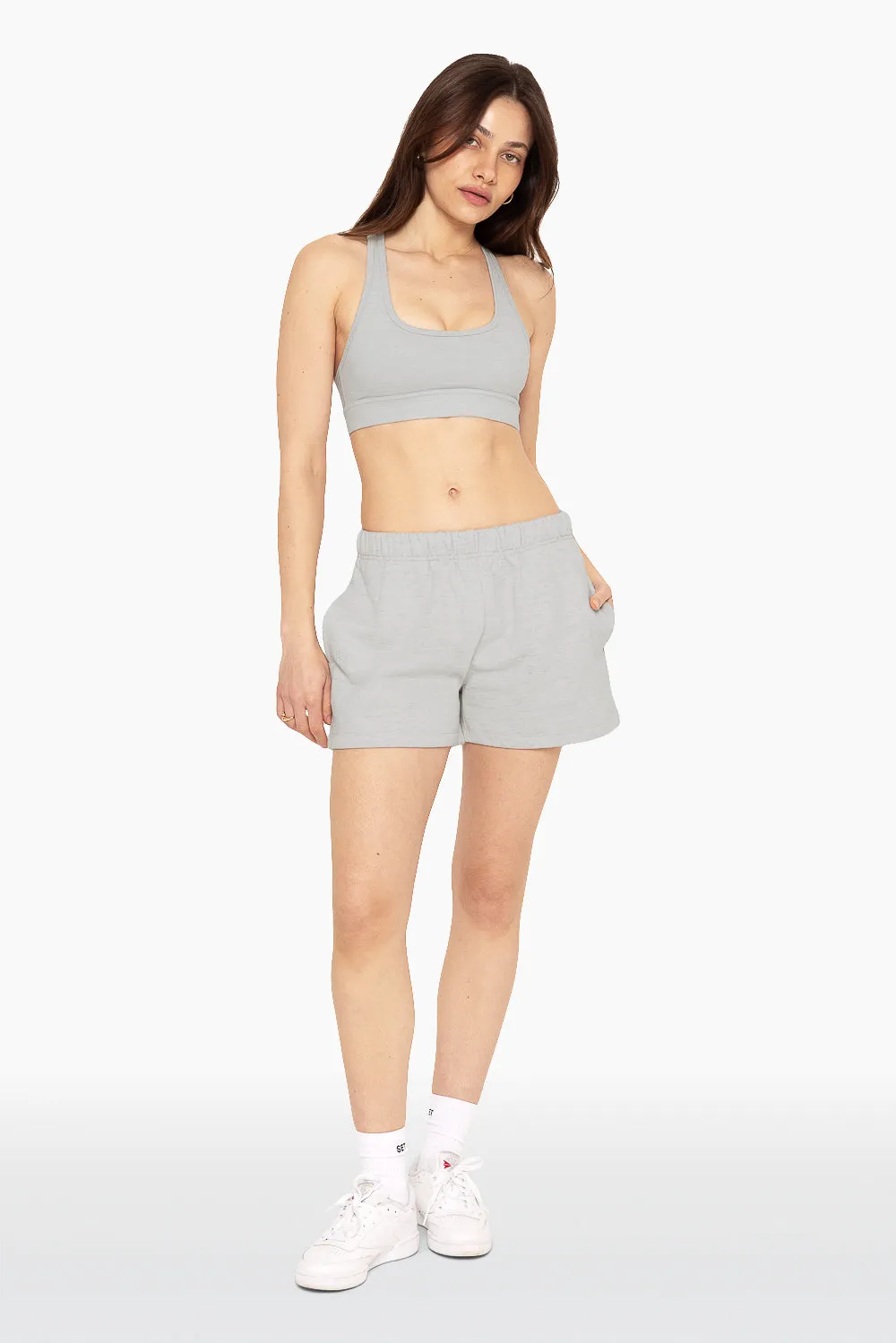 HEAVYWEIGHT SWEATS SWEAT SHORTS - HEATHER GREY