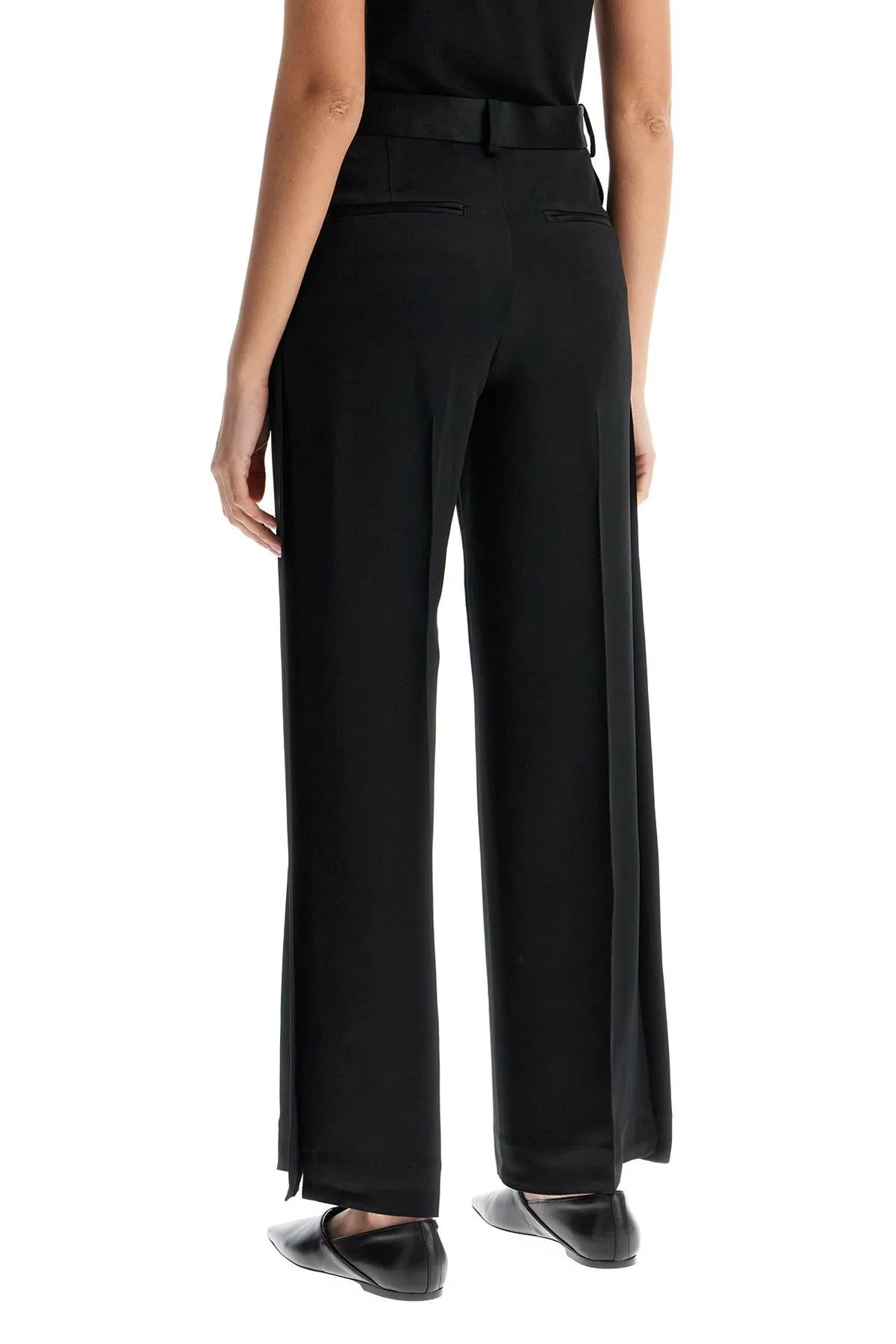 high-waisted loose black pants with side openings 251 WRB4483 FB0344 BLACK