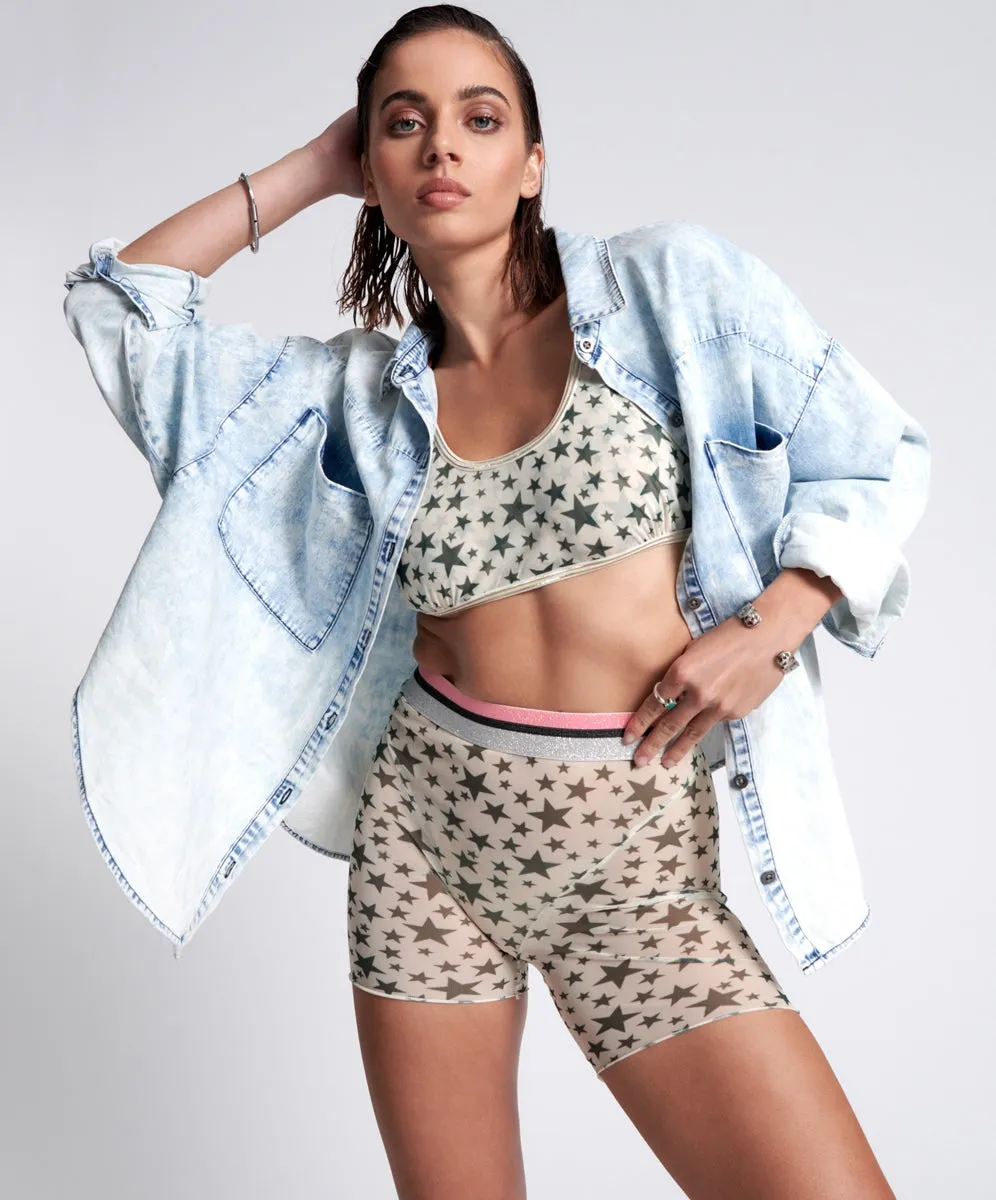 Iggie Star Mesh Biker Shorts - One Teaspoon