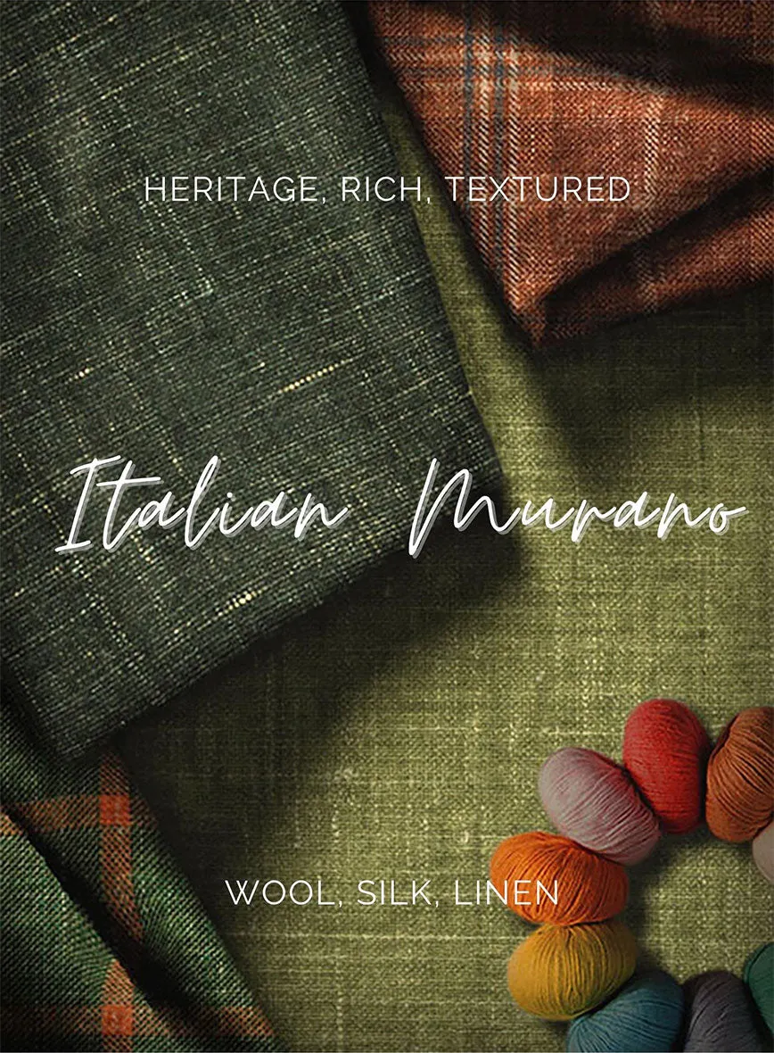 Italian Murano Satie Houndstooth Wool Linen Silk Pants