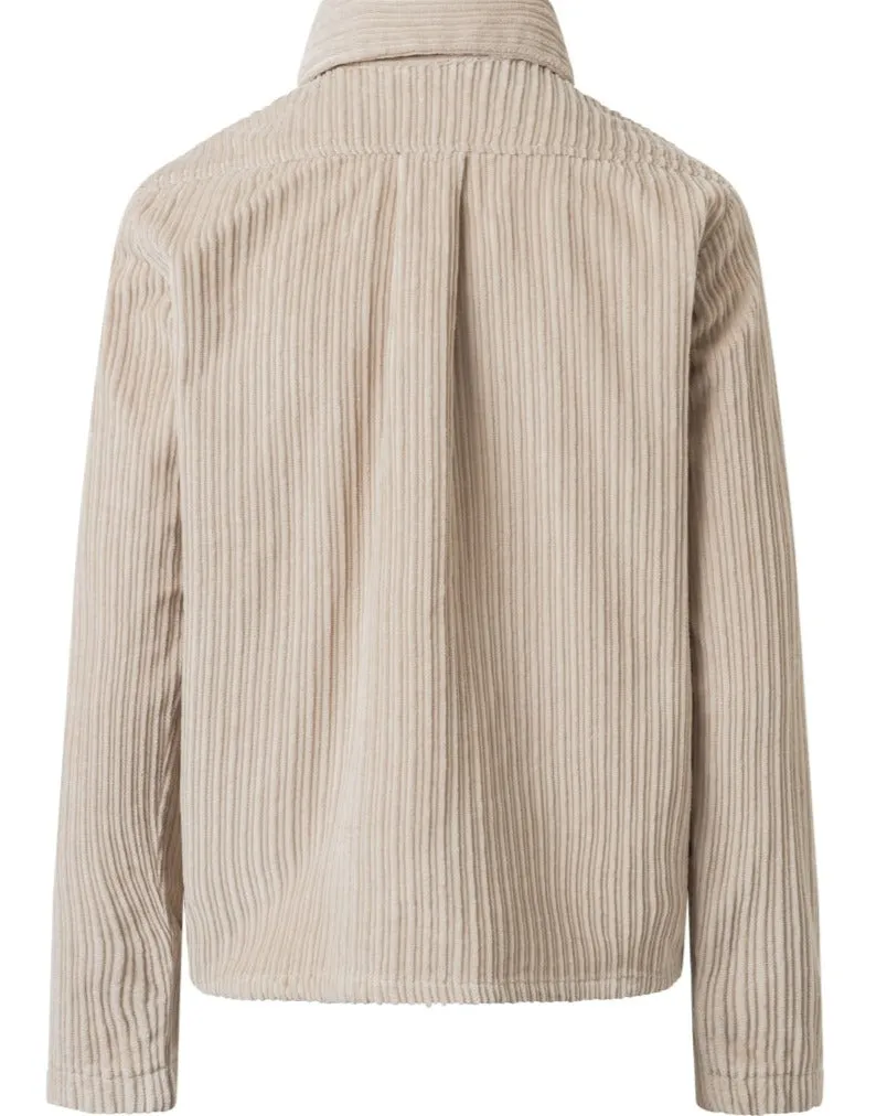 KCA 2190013 Irregular corduroy overshirt 1228 light feather gray women