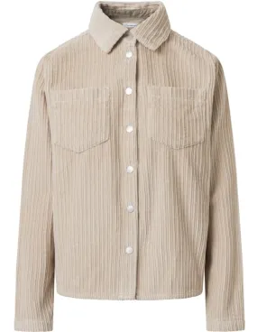 KCA 2190013 Irregular corduroy overshirt 1228 light feather gray women