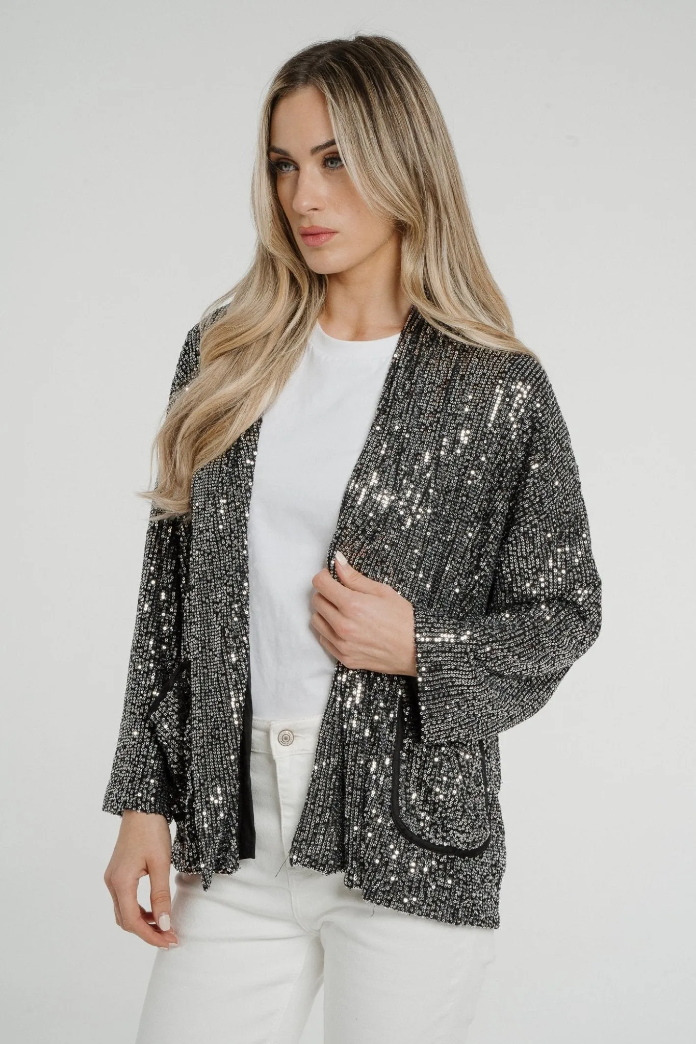 Kendra Sequin Jacket In Silver