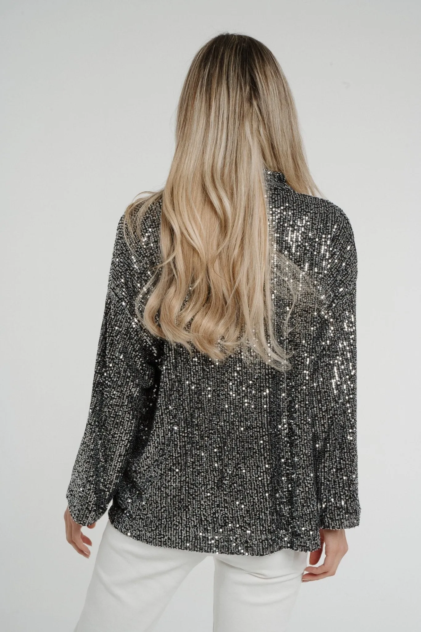 Kendra Sequin Jacket In Silver