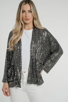 Kendra Sequin Jacket In Silver