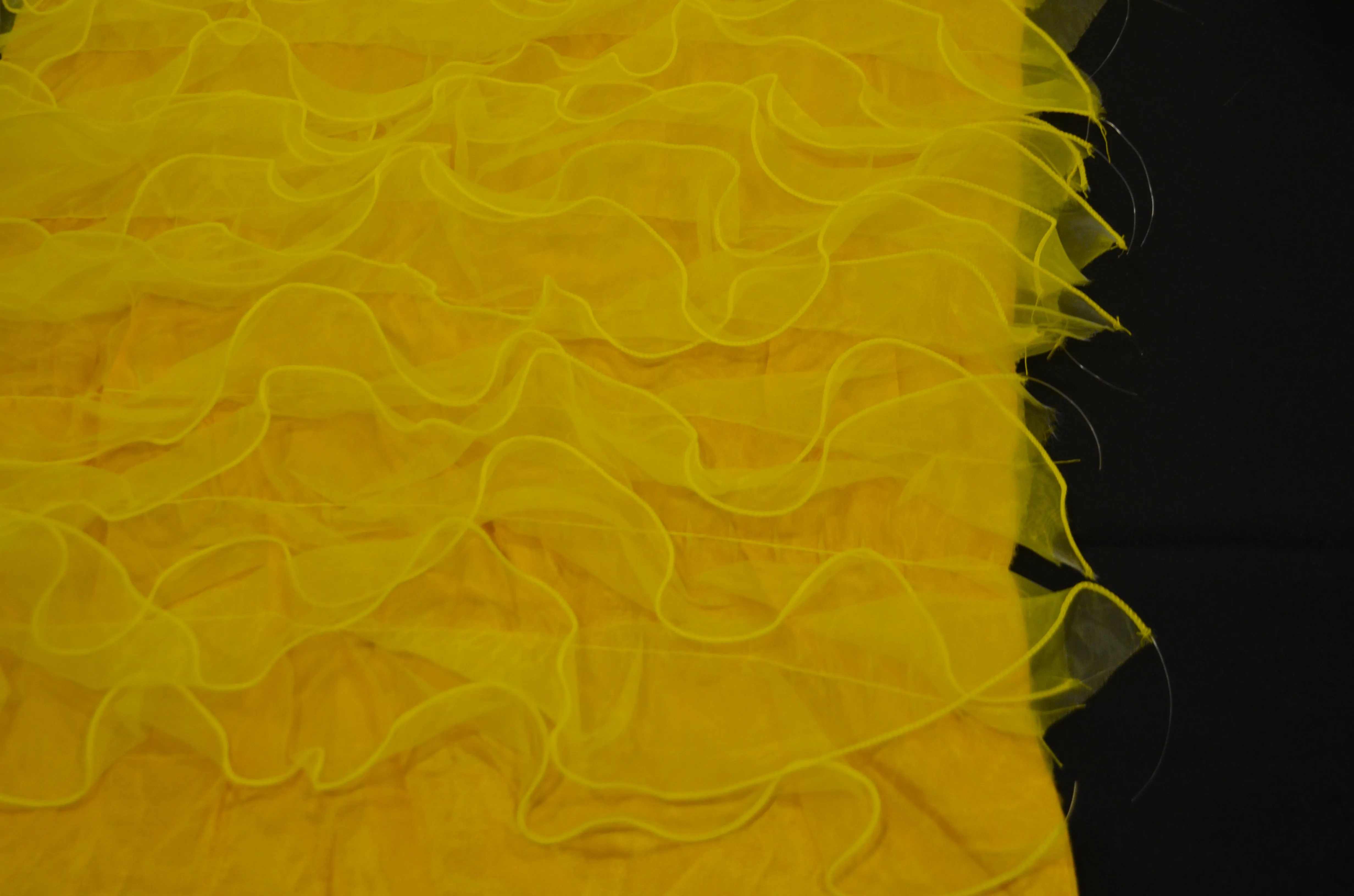 Layered Ruffle Taffeta Fabric by the Yard | Organza Ruffled Taffeta Fabric | 57" Wide | White Ivory Champagne Colors |