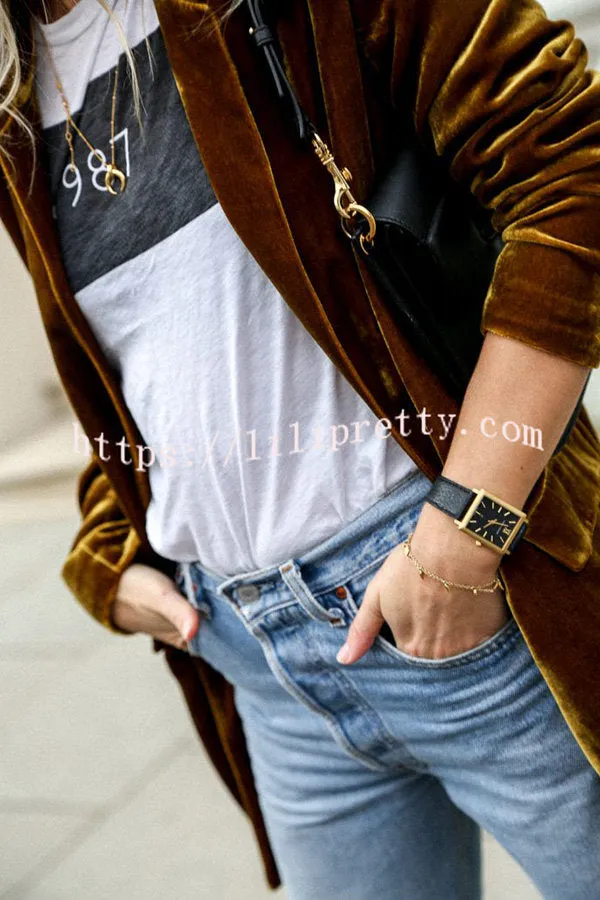 Lilipretty Eye Catching Street Style Velvet Blazer