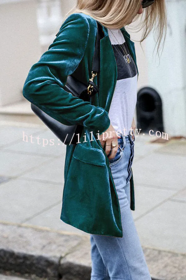Lilipretty Eye Catching Street Style Velvet Blazer