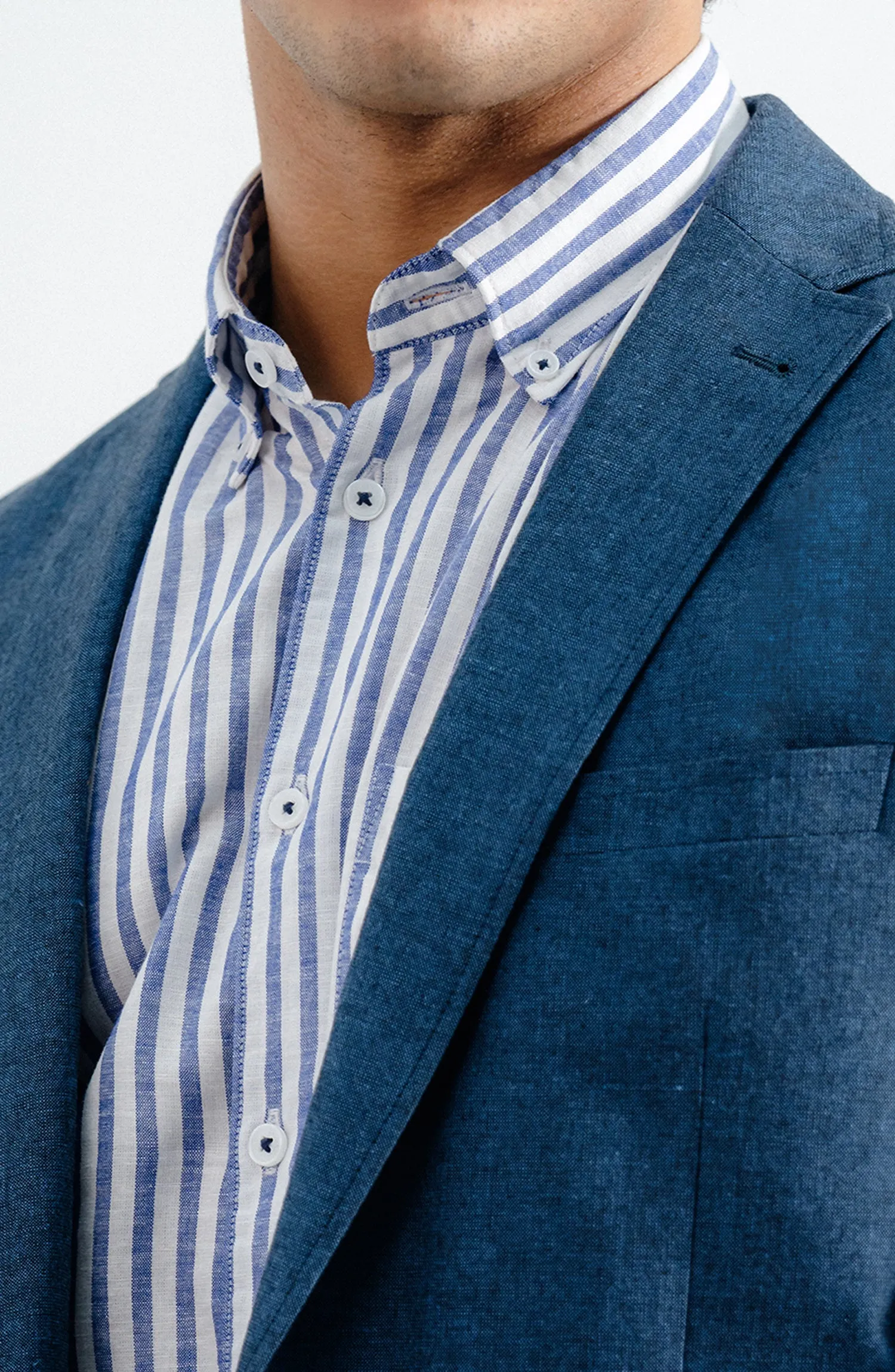 LINEN BLAZER -  BLUE