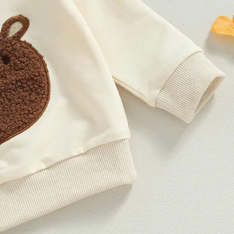 Long Sleeve Fuzzy Bear Baby Set