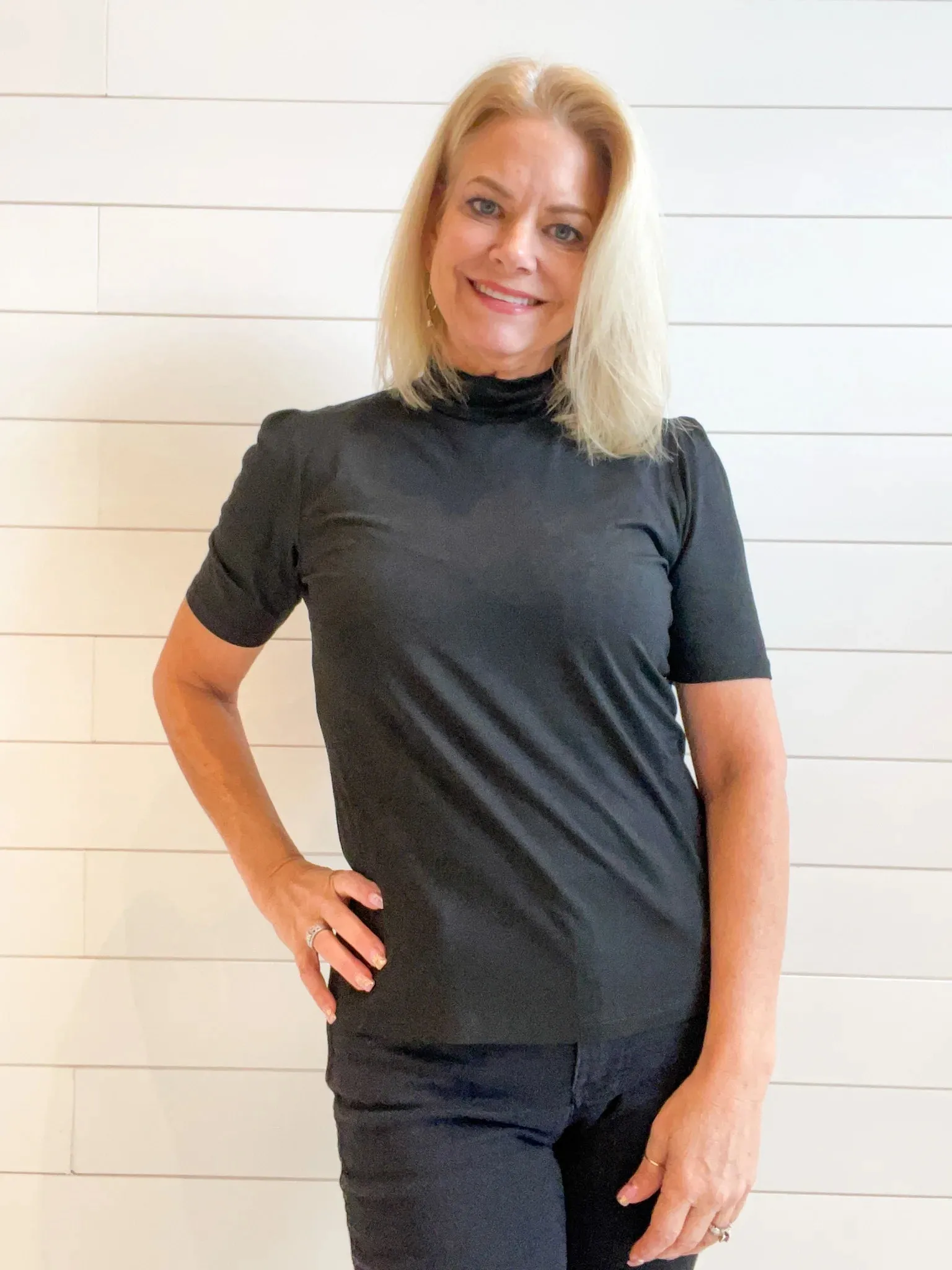 Mac and Me Mock Neck Top