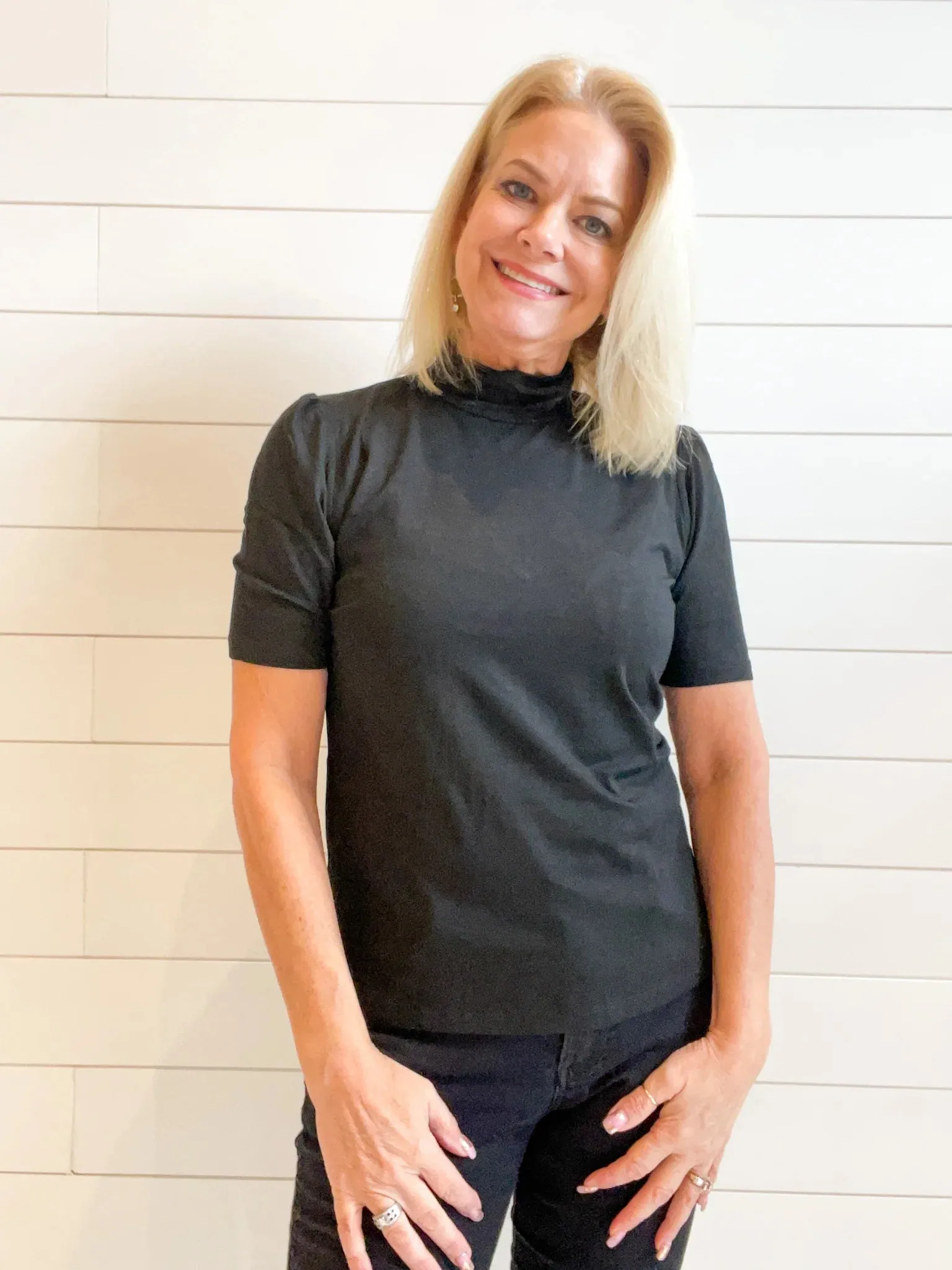 Mac and Me Mock Neck Top