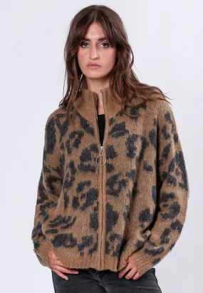 MAXIMUM CARDIGAN CAMEL & BLACK