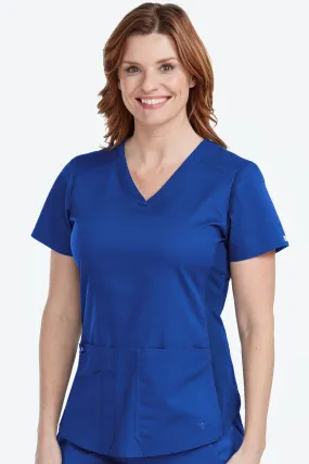 Med Couture V-Neck Shirttail Racerback Top  XS-3XL / Galaxy Blue