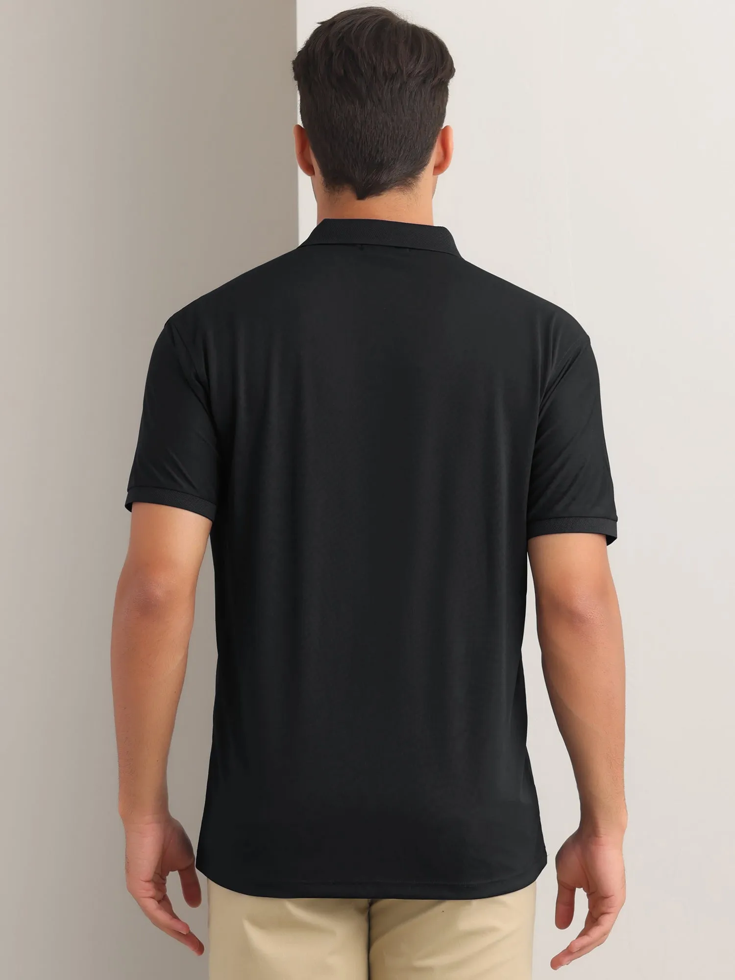 Men's Polo Shirts Short Sleeve Lightweight Regular Fit Casual Business Work Solid Golf Shirt