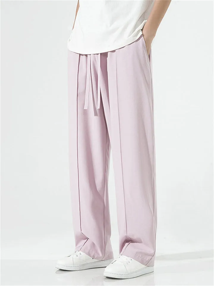 Men's Summer Wear Silky Texture Breathable Casual Long Pants