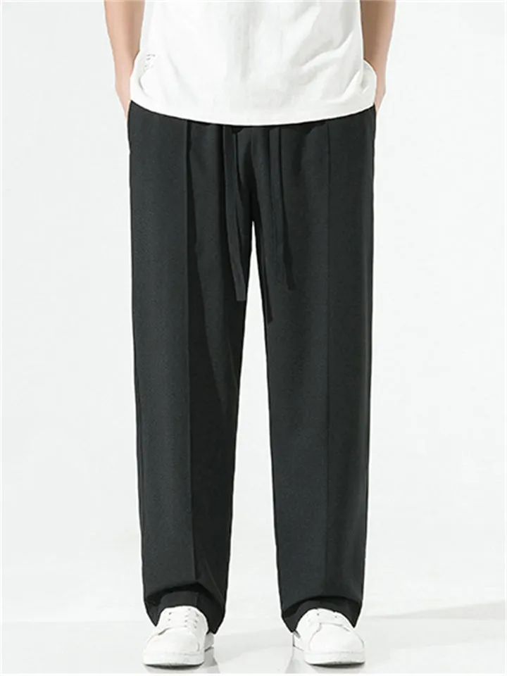 Men's Summer Wear Silky Texture Breathable Casual Long Pants