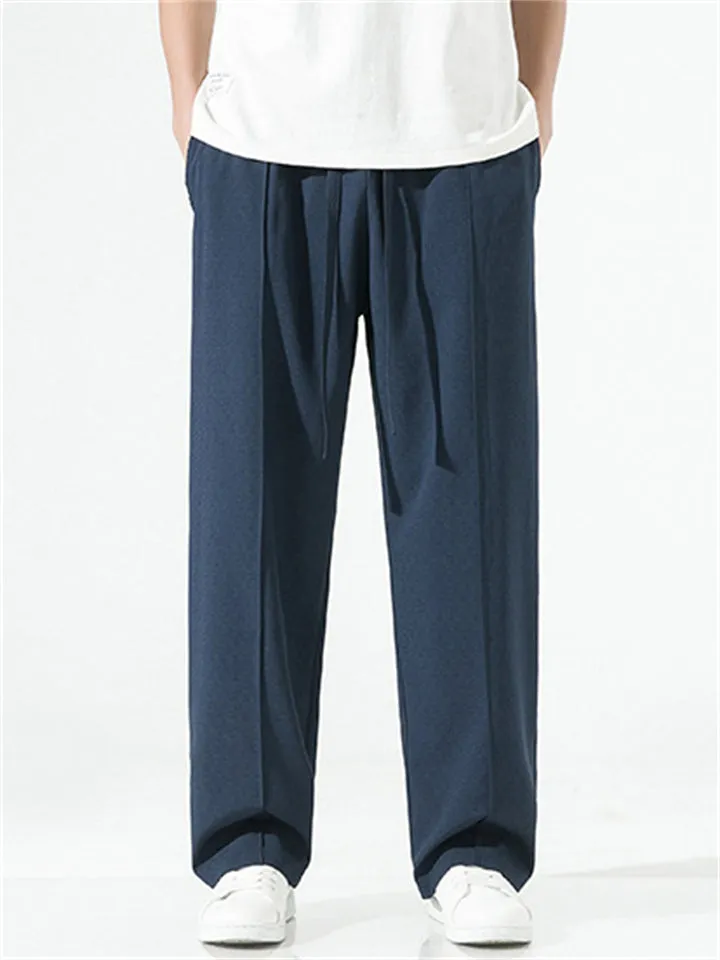 Men's Summer Wear Silky Texture Breathable Casual Long Pants