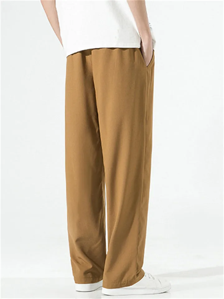 Men's Summer Wear Silky Texture Breathable Casual Long Pants