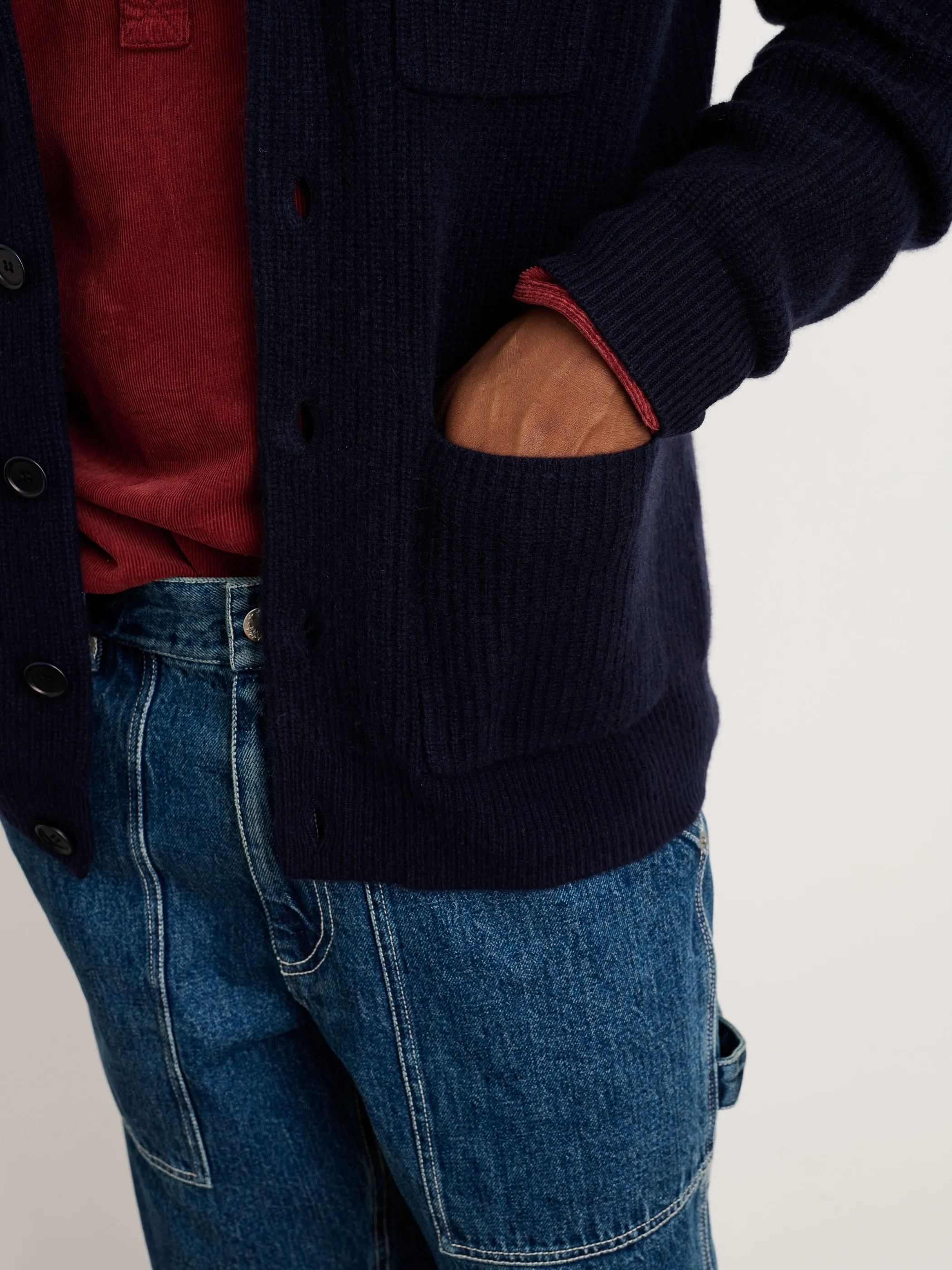 Mitchell Cardigan in Washed Cashmere