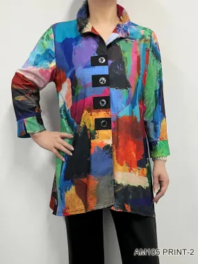 Multi Printed Shirt Top AM105 Print 2