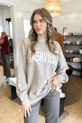 Nashville Corded Crew in Brown & Cream