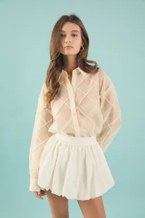 Noa High Waisted Bubble Mini Skirt