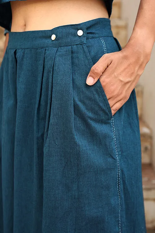 Okhai "Brilliance" Hand-Embroidered Pure Cotton Collared Top with Pants