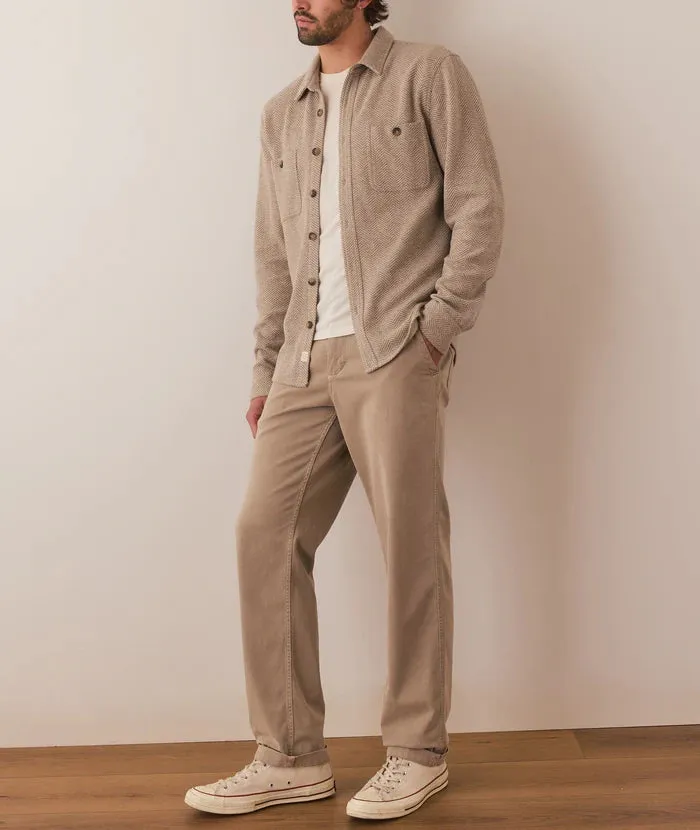 Pacifica Stretch Twill  Shirt - Taupe Herringbone