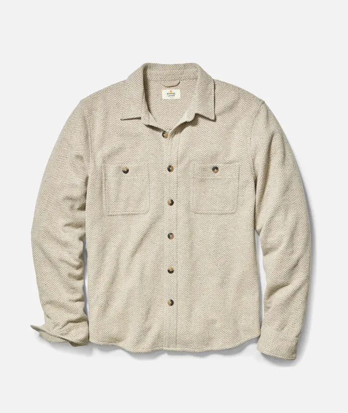 Pacifica Stretch Twill  Shirt - Taupe Herringbone