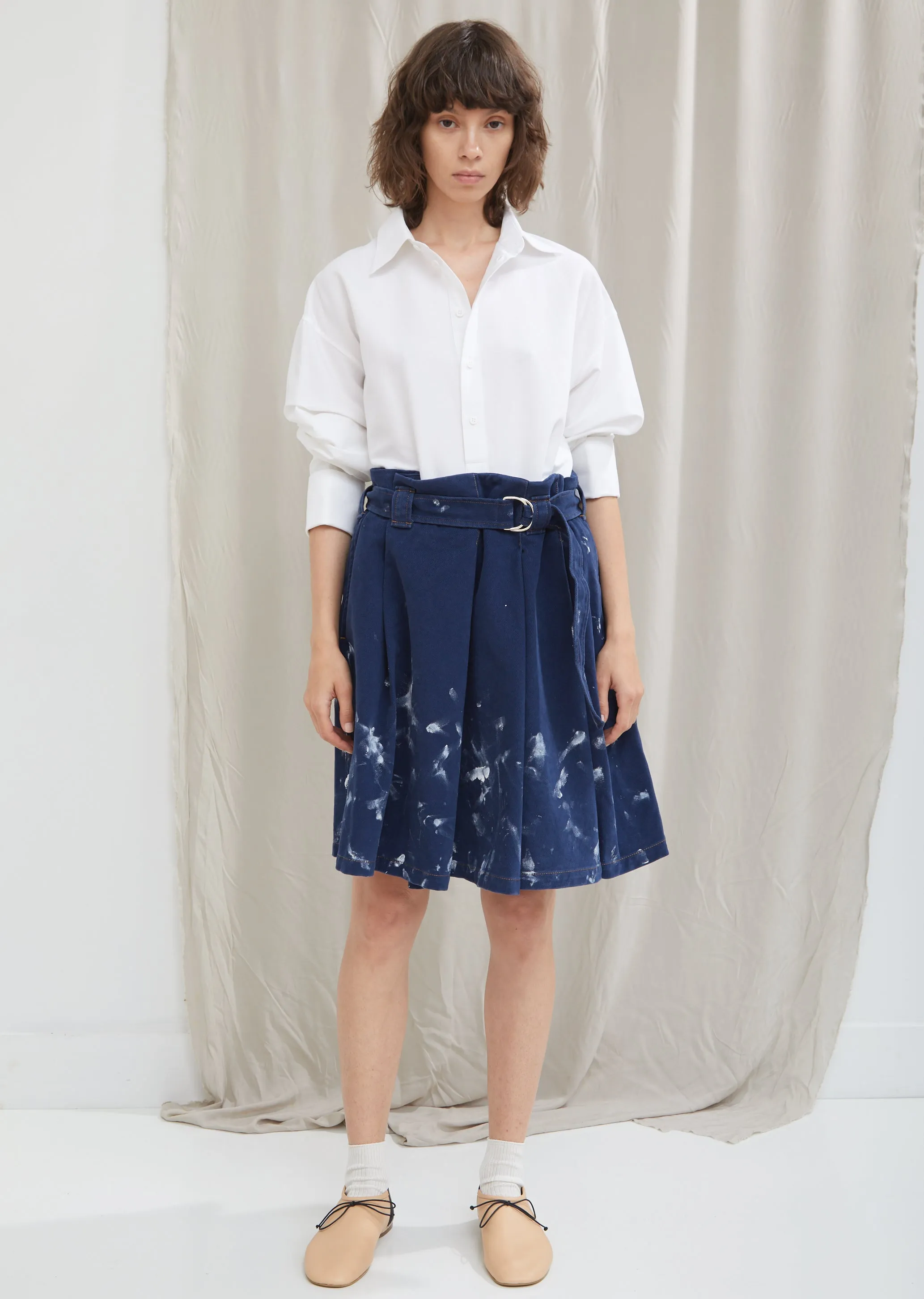 Paint Denim Skirt