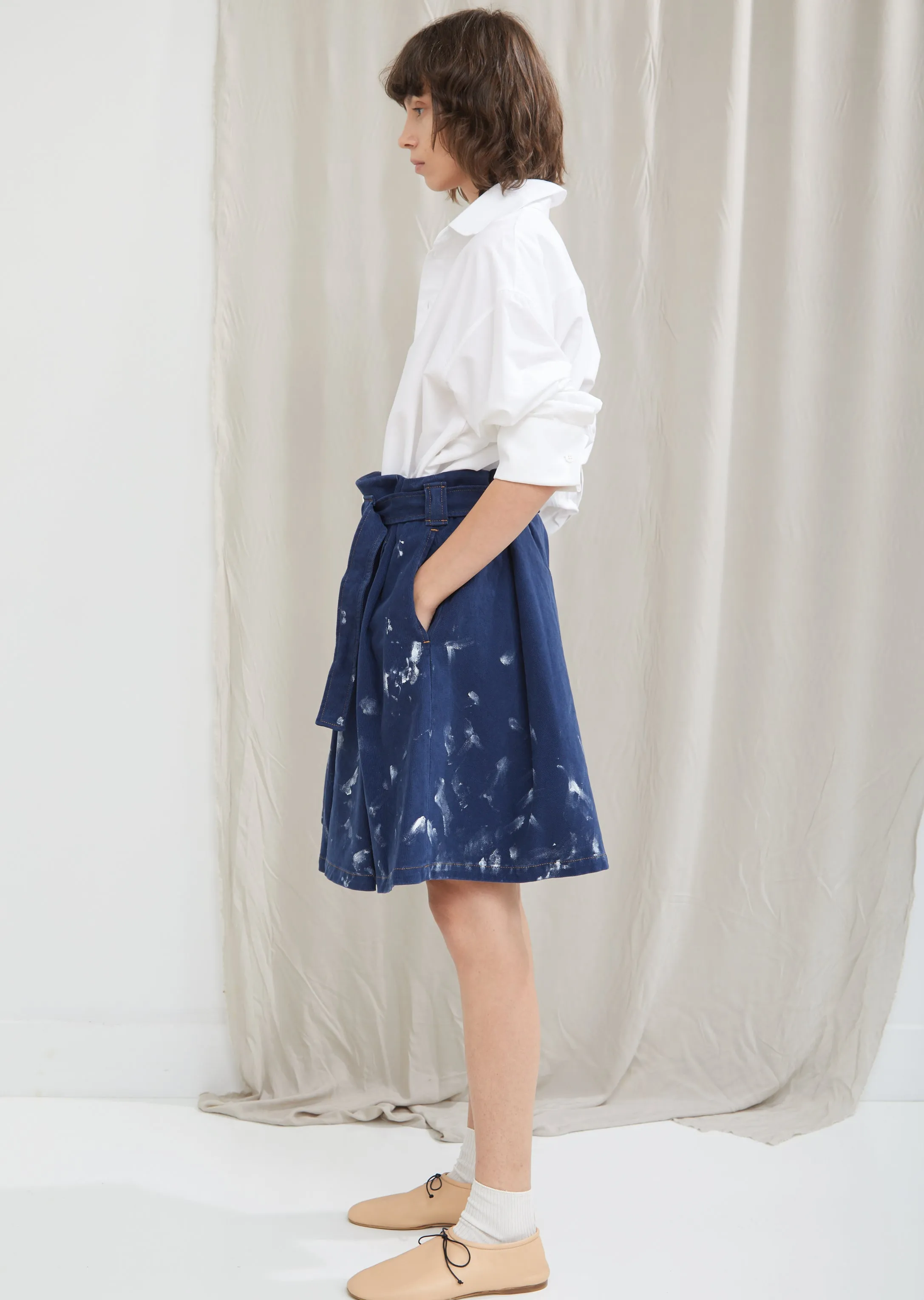 Paint Denim Skirt