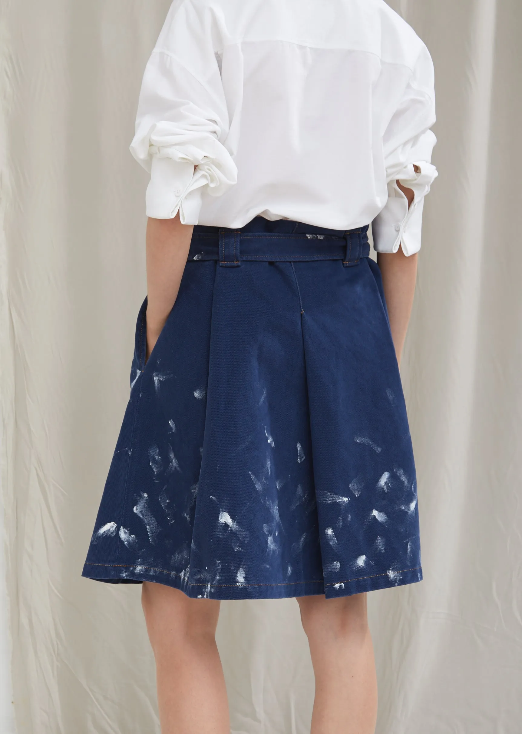 Paint Denim Skirt