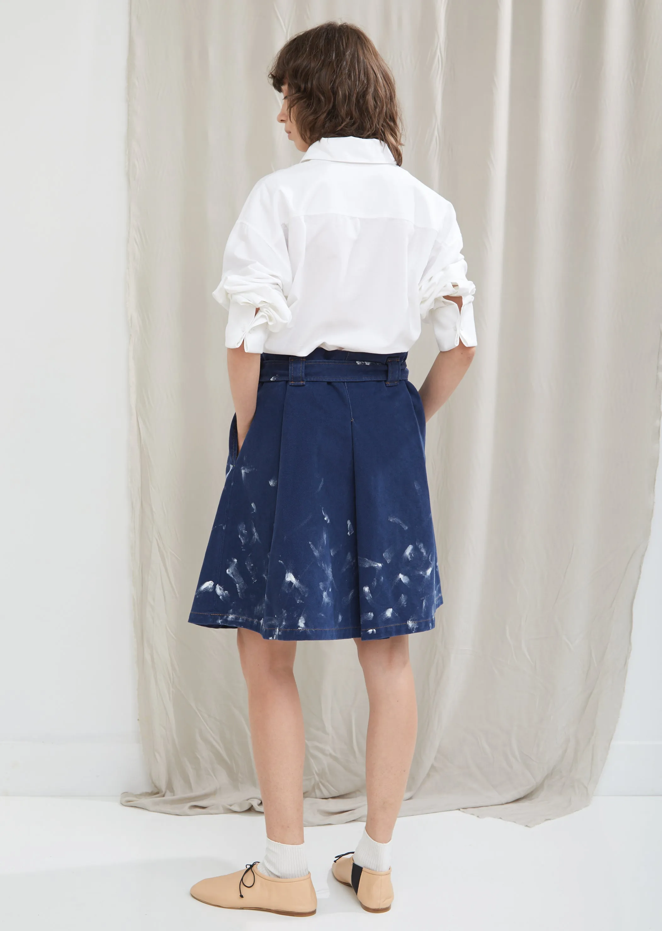 Paint Denim Skirt